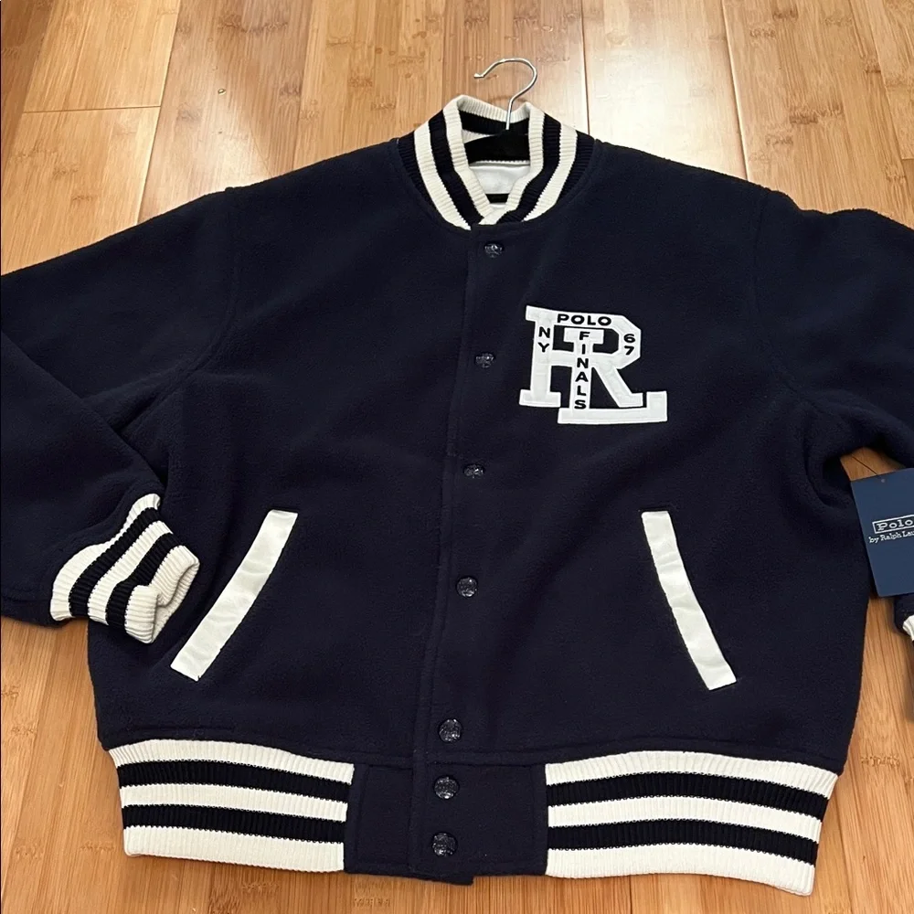 Ralph Lauren polar fleece reversible Varsity bomber Jacket - Picture 5 of 16
